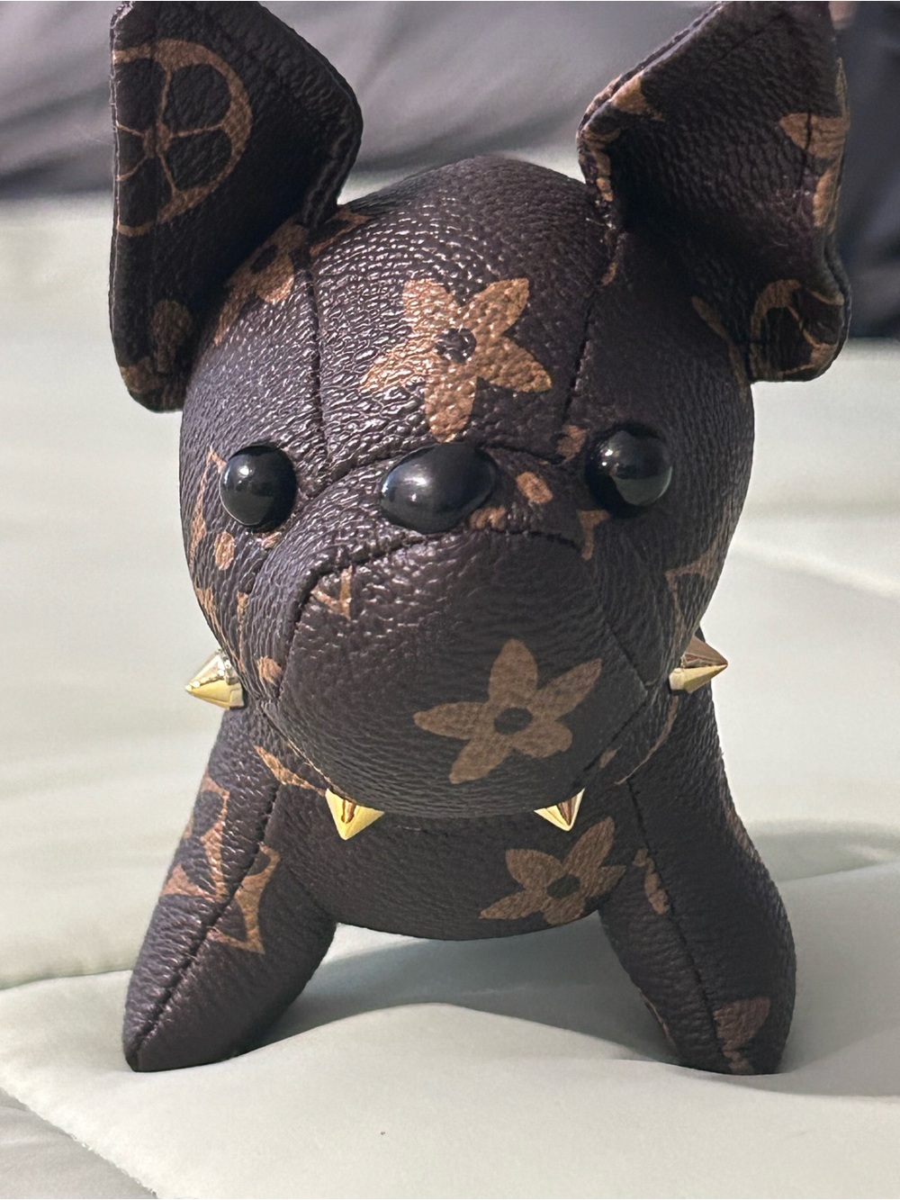 & Other Stories Brown Floral Studded Dog Key/Bag Charm